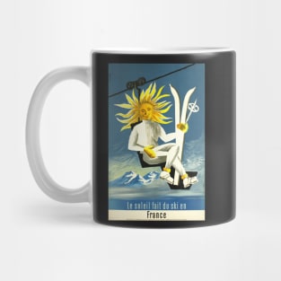 Le soleil fait du ski en France, Ski Poster Mug